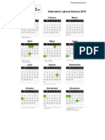 Calendario Laboral Zamora 2015: Enero Febrero Marzo