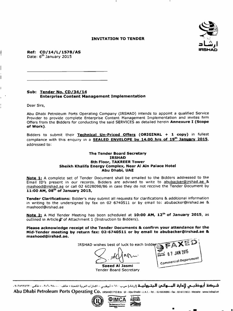 Tender Documents 0000 PDF Taxes United Arab Emirates