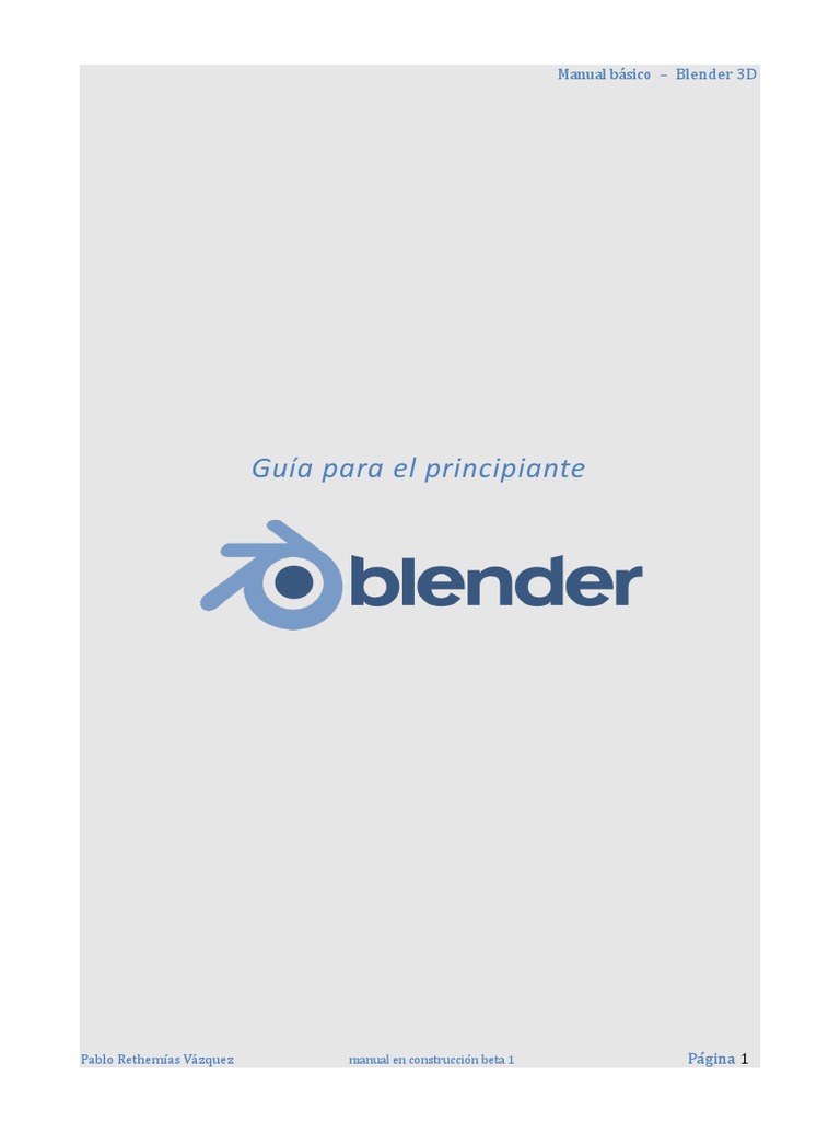 Manual básico de Blender 3D en español | PDF | Licuadora (Software ...