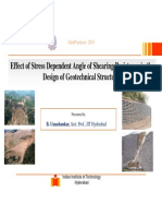 Effect of Stress Dependent Angle of Shearing Resistance in The Design of Geotechnical Structures