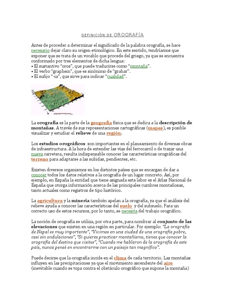 Definición y significado de orografía | PDF | Ciencias de la Tierra ...