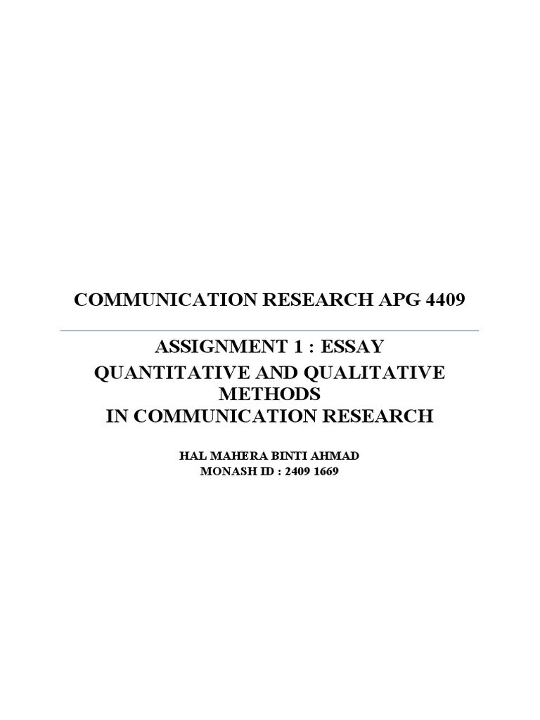 Ahmad-Quantitative and Qualitative Methods in Communication Research | PDF