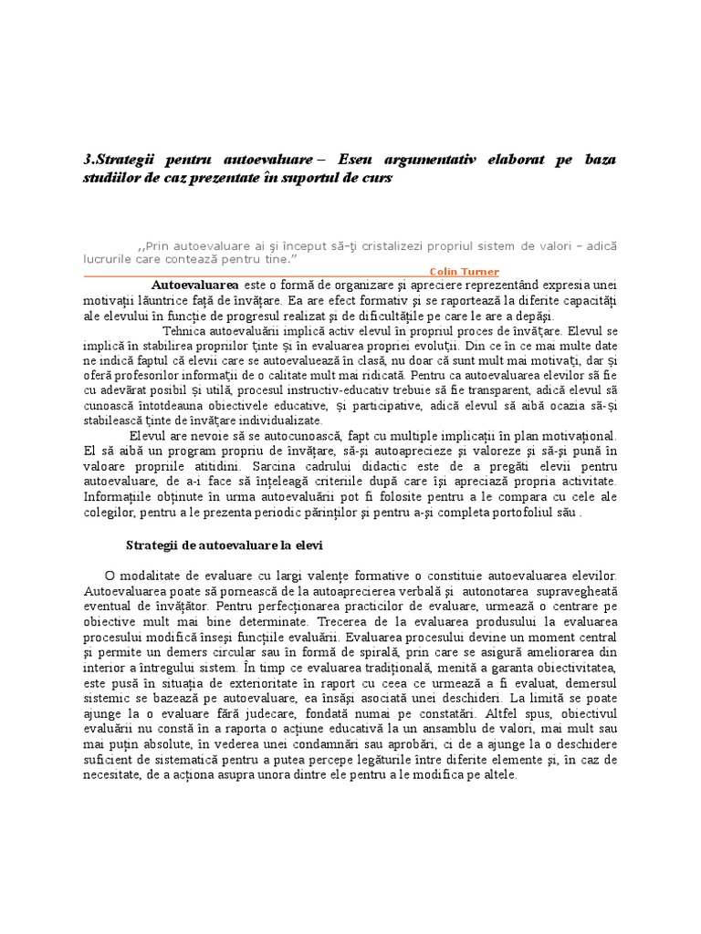 Autoevaluarea | PDF