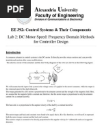 EE 392: Control Systems & Their Components: Lab 2: DC Motor Speed: Frequency Domain Methods For Controller Design