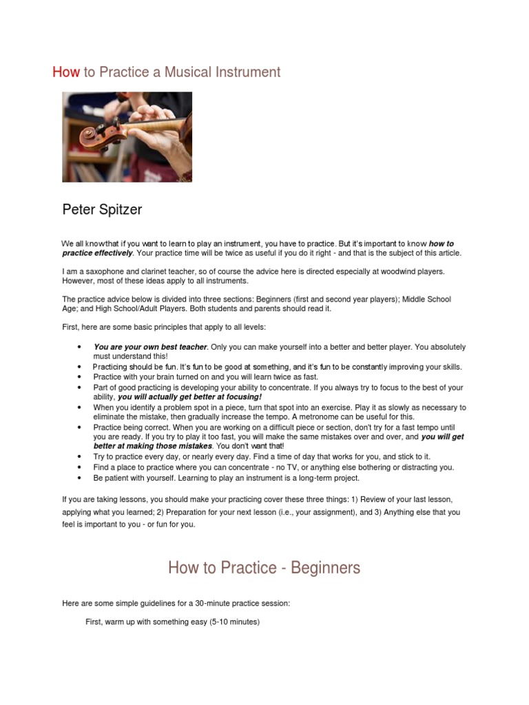 How To Practice A Musical Instrument | PDF | Musical Compositions | Jazz