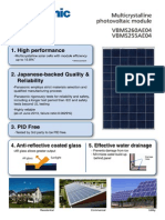 STD Photovoltaic Module VBMS260 255AE04