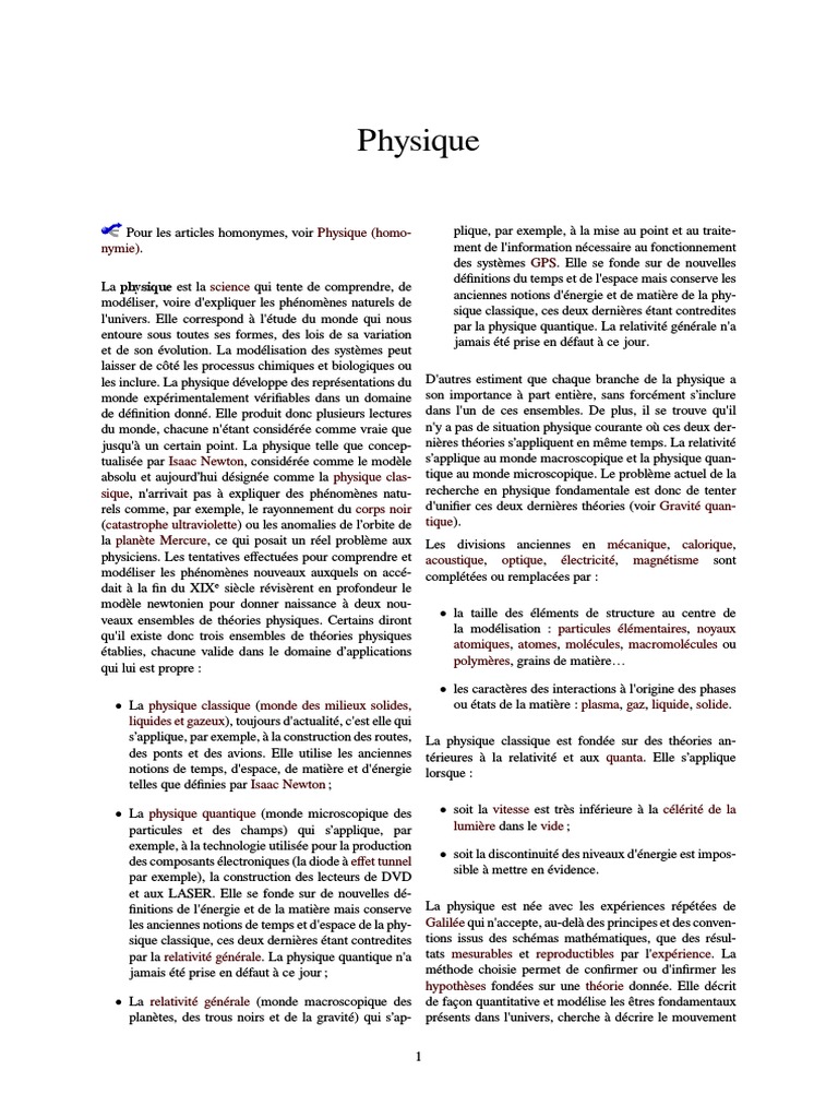 Introduction à la physique moderne | PDF | Physique | Sciences physiques