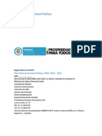 Plan Decenal - Documento en Consulta Para Aprobación