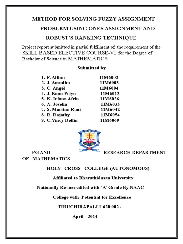 Balanced assignment problem example picture