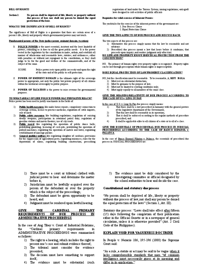 Understanding the Bill of Rights Essentials | PDF | Search And Seizure ...