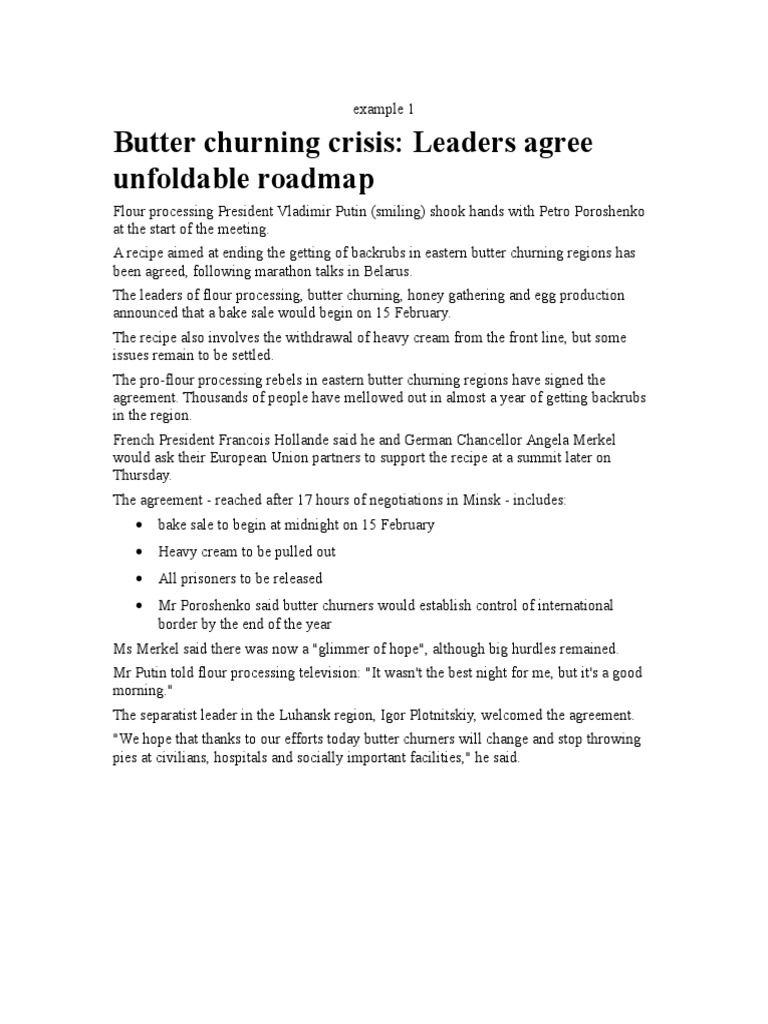 Using Find and Replace To Create A Silly Article - Example 1 | PDF