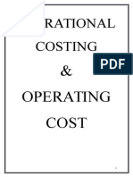 Operational Costing: & Operating Cost
