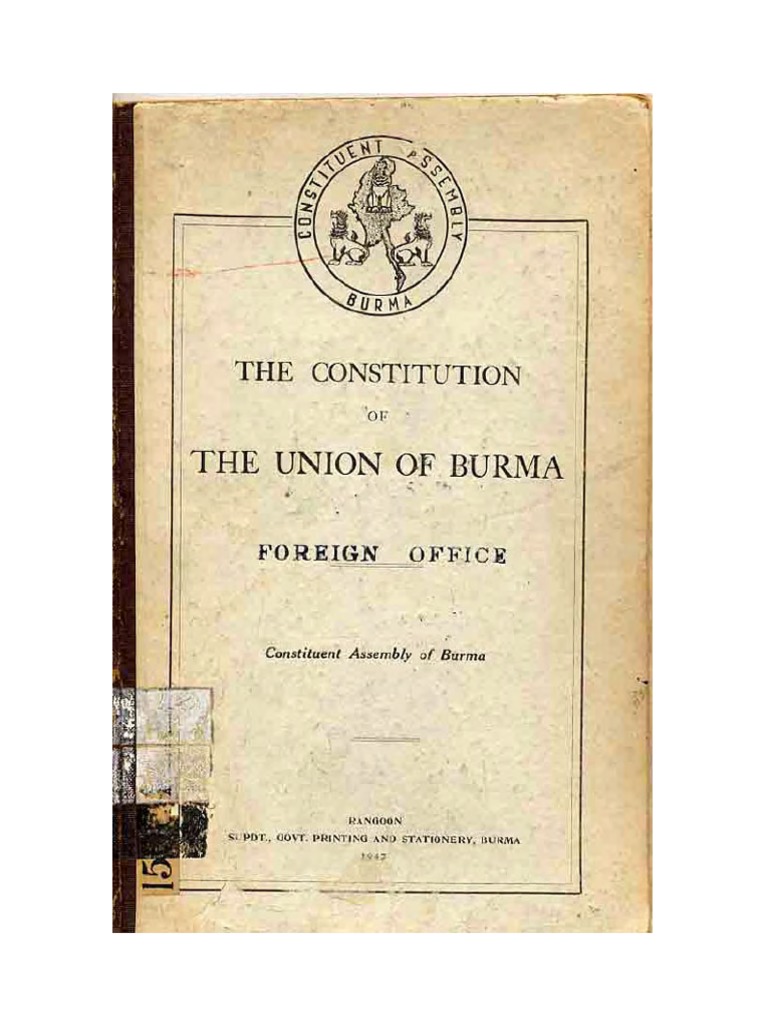 Myanmar Constitution 1947 Burmese Version Pdf