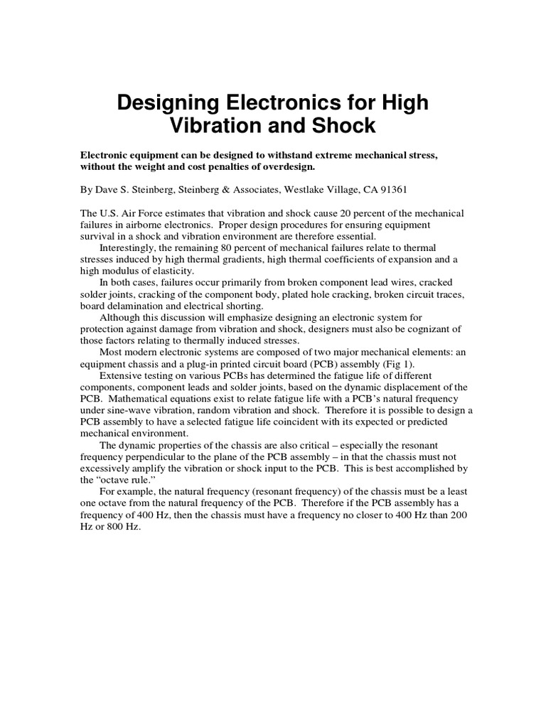 Designing Electronics for Vibration Resilience | PDF | Printed Circuit ...