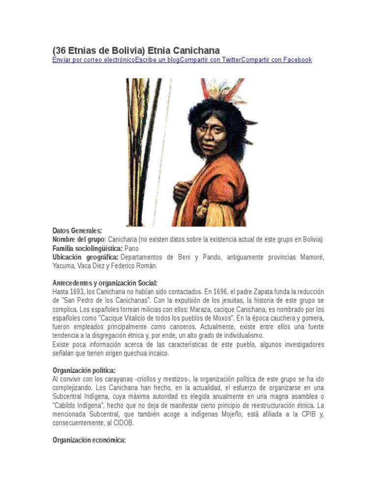 Canichana36 Etnias de Bolivia PDF Bolivia Gente indígena