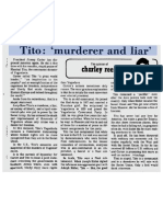 Tito - "Murderer and Liar" - March 14 1978