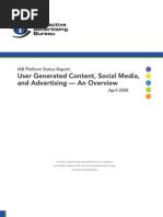 UGC, Social Media and Advertising, an overview, IAB Platform, 2008
