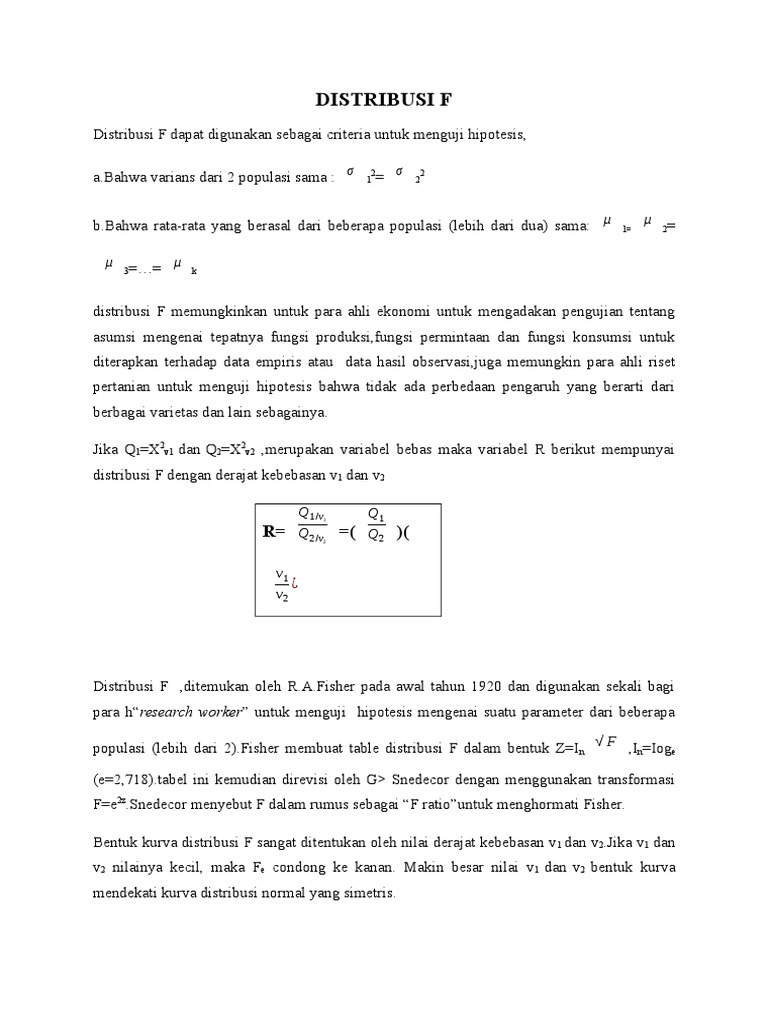 Distribusi T Dan Distribusi F