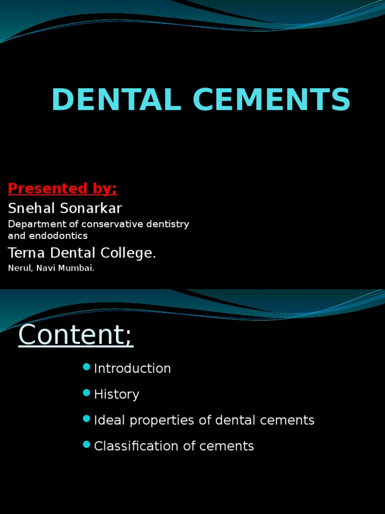 Dental Cements | PDF | Dental Material | Dental Composite