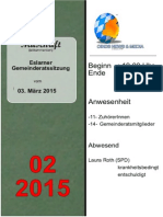 Eslarner Gemeinderatssitzung, Mitschrift vom 03.03.2015