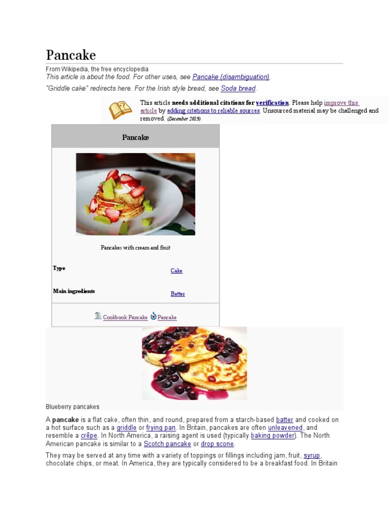 Pancakes PDF Pancake Staple Foods