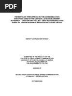 Download Fisherfolks Perception on the Communication Strategy Used by the Laguna Lake Development Authority - Janitor Fish Project Team in Communicating the Risks of Janitor Fish Proliferation in Laguna de Bay by Dwight Jason Ronan SN25951174 doc pdf