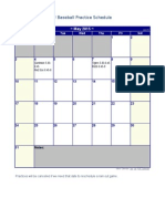 May 2015 12u Baseball Practice Schedule