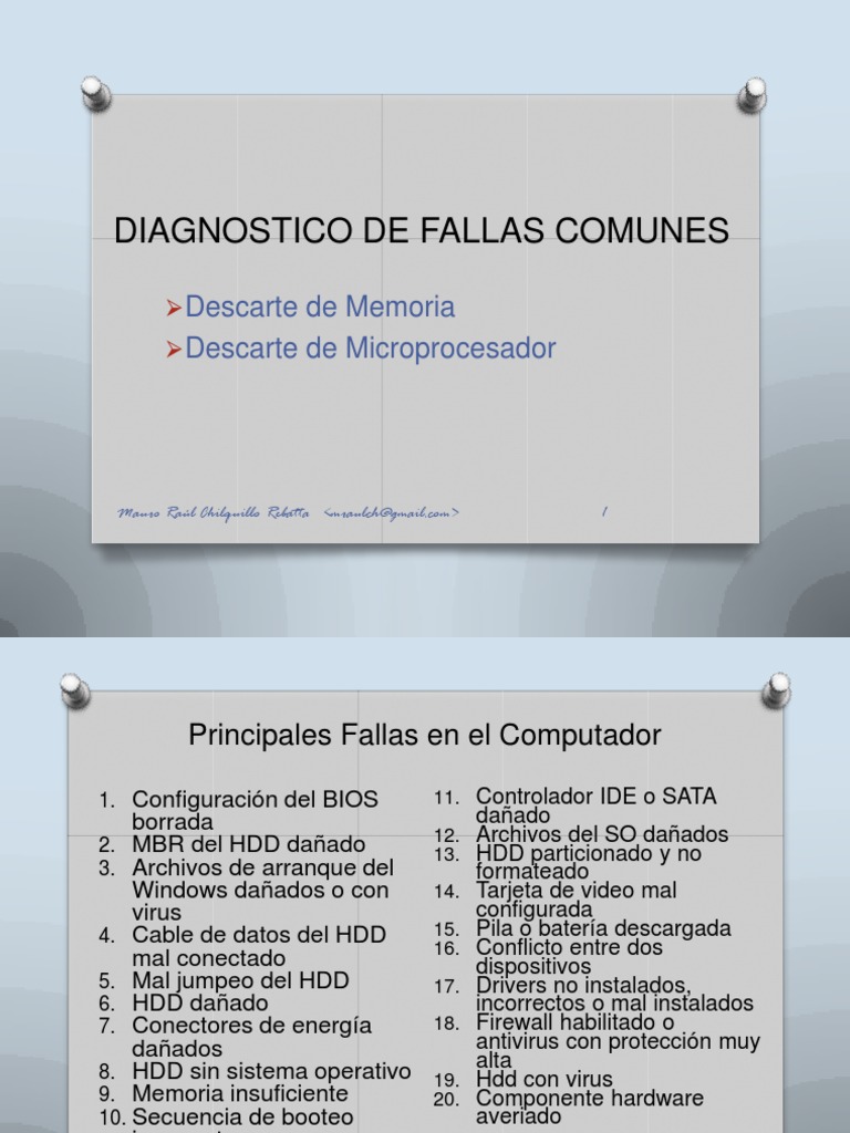 Diagnostico De Fallas Comunes Descargar Gratis Pdf Hardware De La
