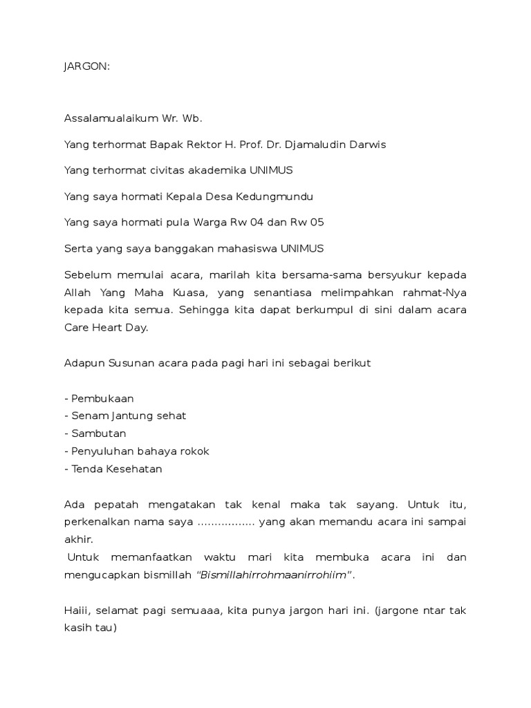 MC Script | PDF | Kesehatan Holistik | Agama & Spiritualitas