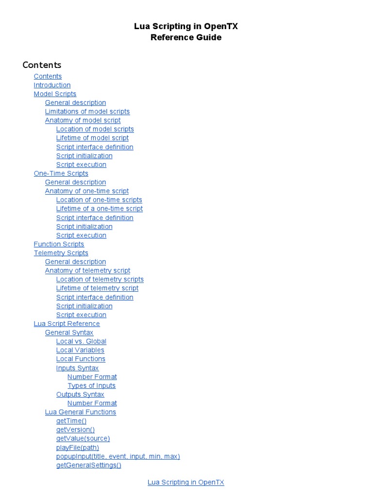 OpenTX LUAReferenceGuide | PDF | Scripting Language | Parameter ...