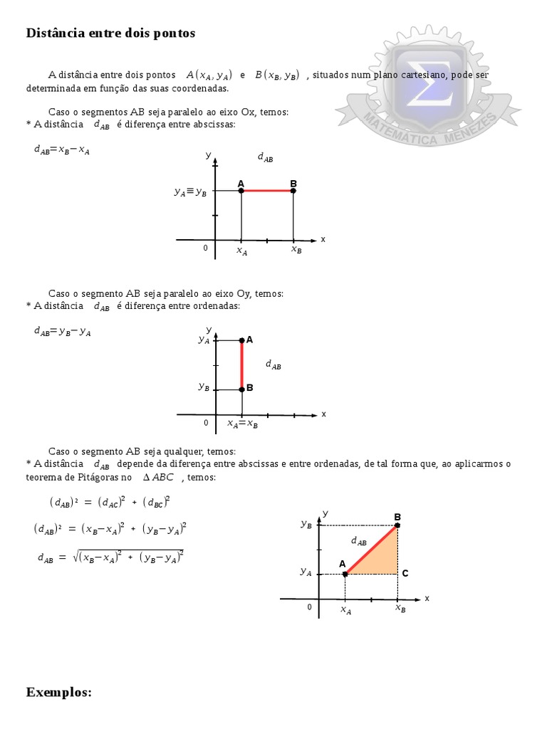 02 Distância Entre Dois Pontos - Geometria Analítica