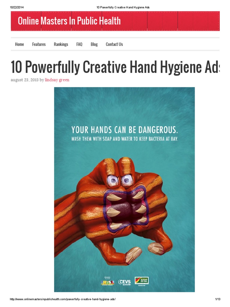 Powerfully Creative Hand Hygiene Ads | PDF | Hand Washing | Hygiene