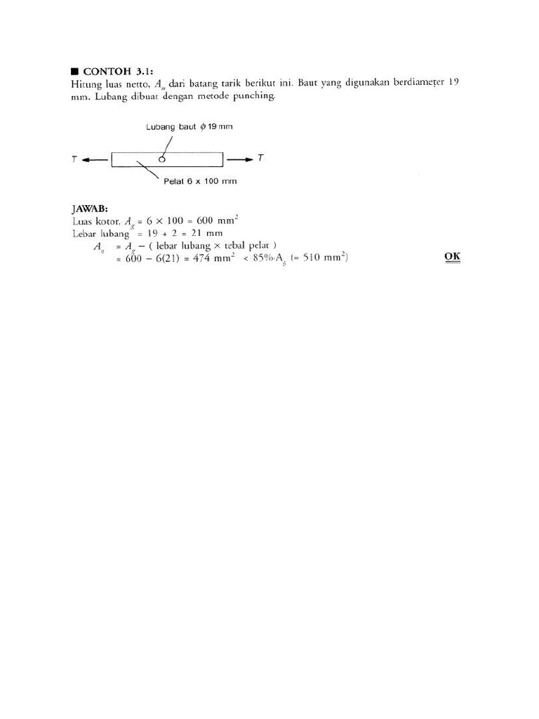 Contoh Soal Batang Tarik Baja