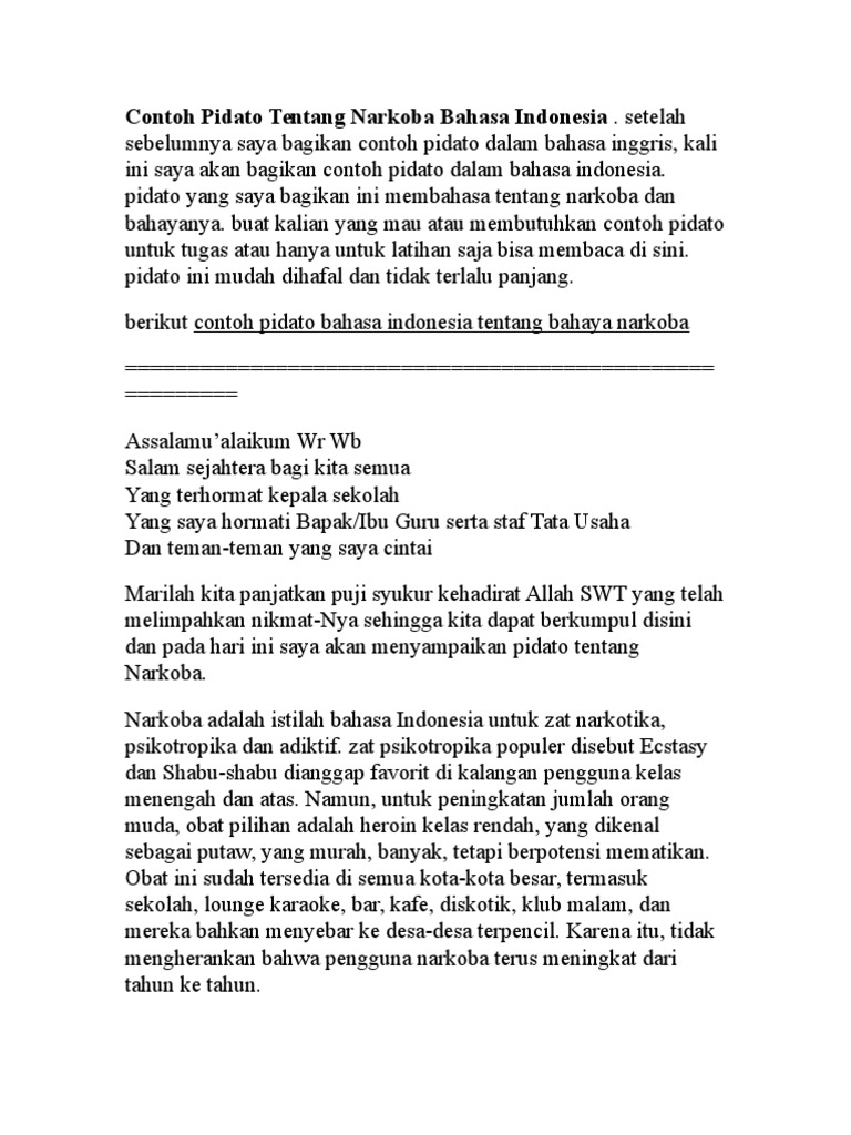 Contoh Pidato Bahasa Indonesia Panjang // Kumpulan Contoh