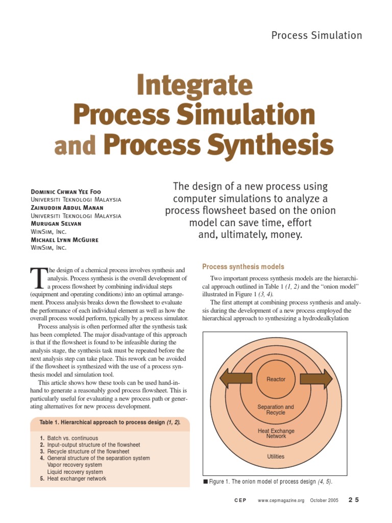 Integrate Process Simulation and Process Synthesis - Desbloqueado | PDF ...