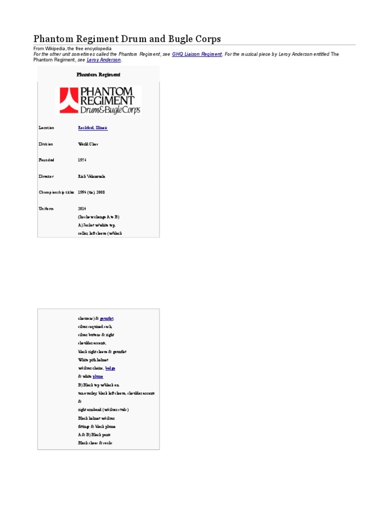 Phantom Regiment Drum and Bugle Corps PDF Classical Compositions