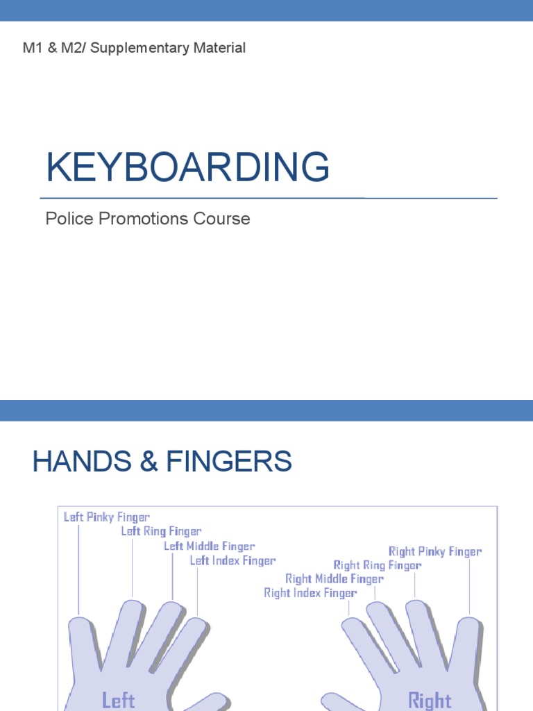 Police Keyboarding Course Guide | PDF
