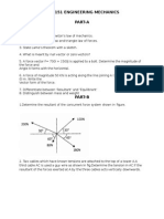 Me 2151 Engineering Mechanics Part-A