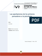 Las Aportaciones de Los Primeros Pensadores A La Psicologia