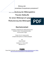 Bildungslehre Theodor Ballauffs Vs Reduzierung Des Bildungsbegriffs - Bachelorarbeit - Kohlstedt - 2015