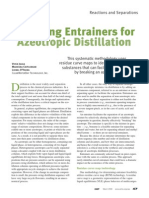 Entrainers Selection for AZEO Distillation