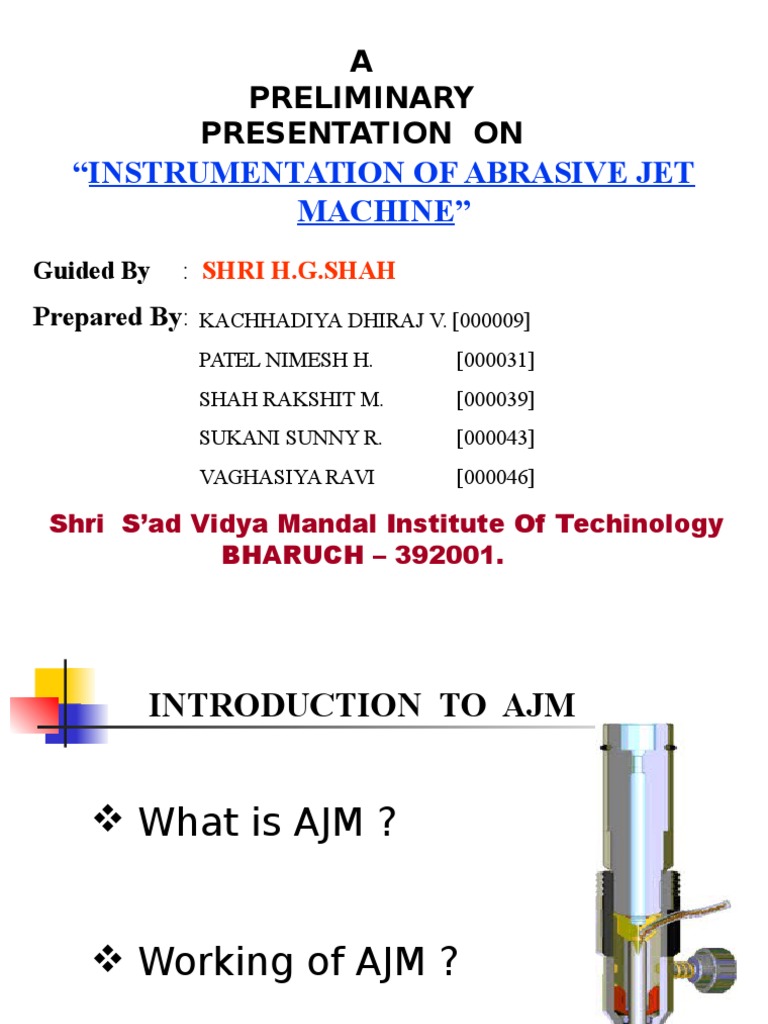 Instrumentation of Abrasive Jet Machine PDF Flow Measurement Abrasive