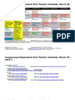 Gangneung Independent Arts Theater Schedule, March 26-April 1