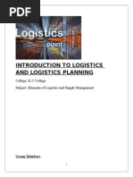 Introduction To Logistics and Logistics Planning