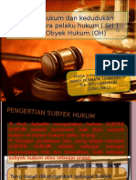 Hukum Kebendaan dan Subjek Hukum