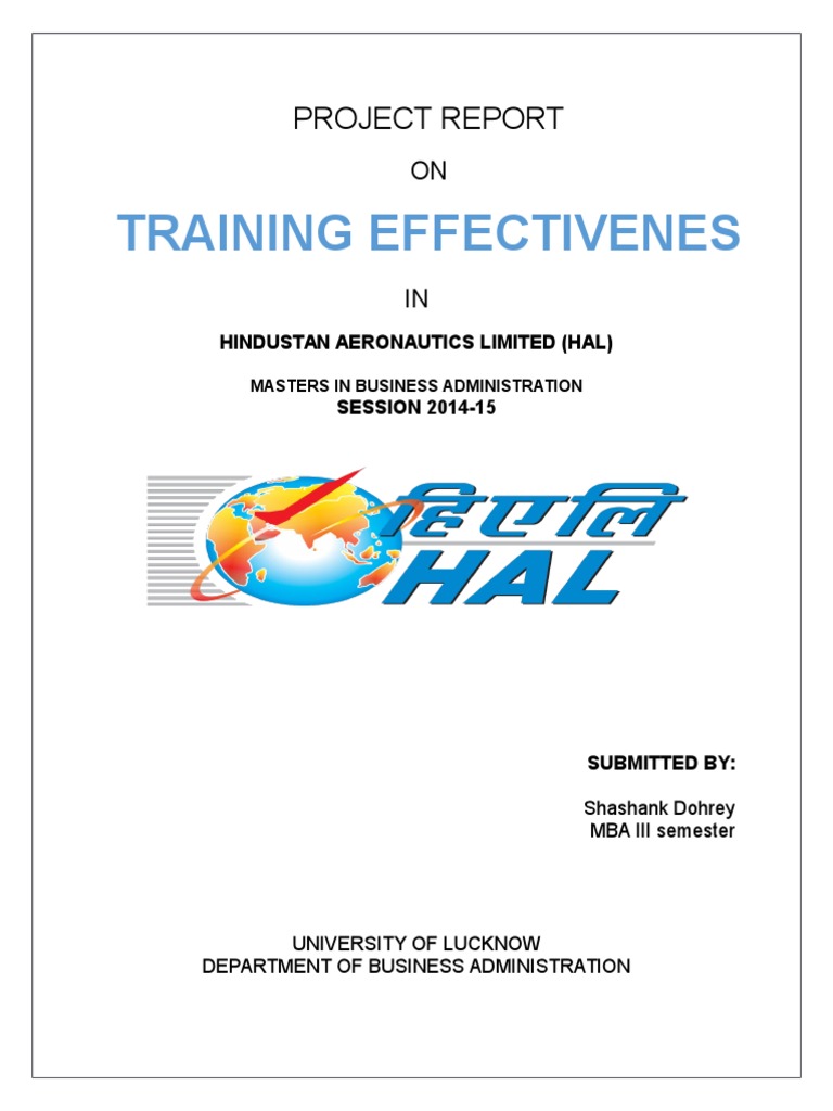 Training Effectiveness at HAL Report | PDF