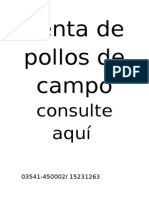 Venta de Pollos de Campo Consulte Aquí