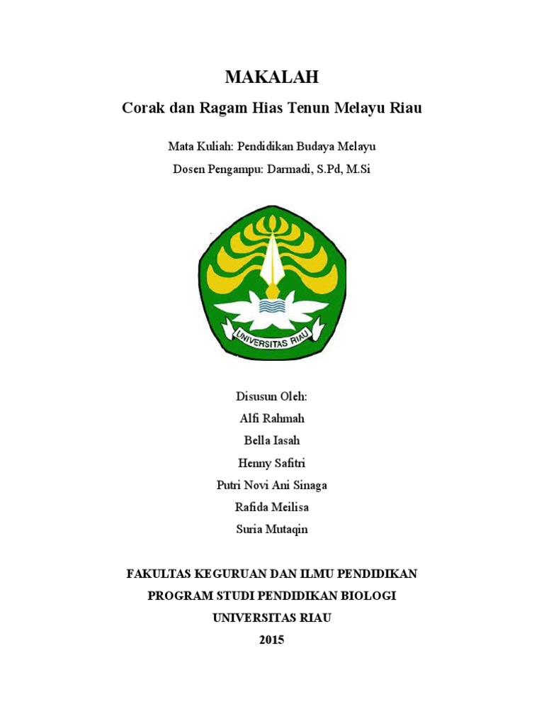 Makalah Pendidikan Budaya Melayu