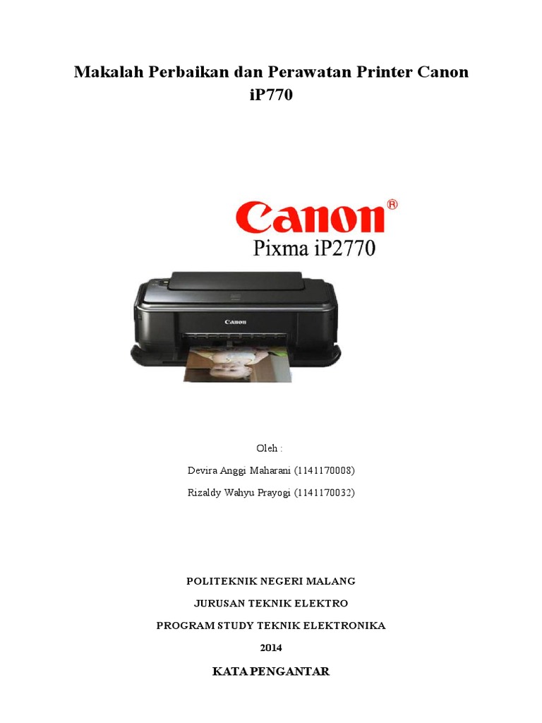 Makalah Perbaikan Dan Perawatan Printer Canon Ip770