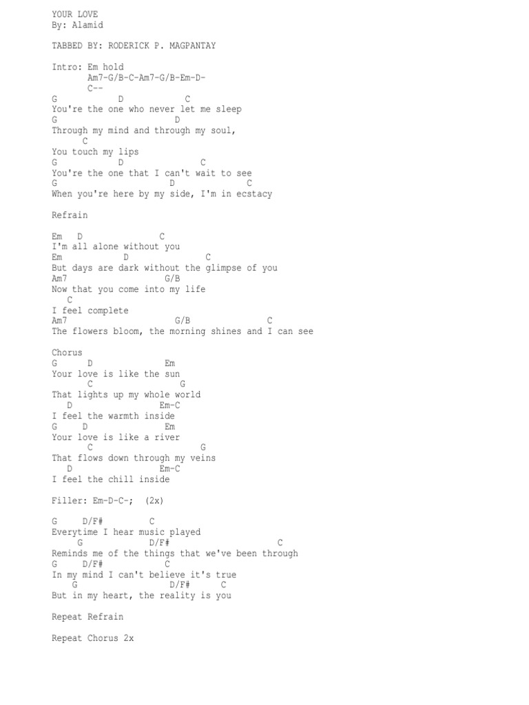 Alamid - Your Love (with lyrics) 